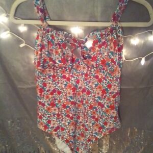 Bright Paisley Floral One Piece Swimsuit